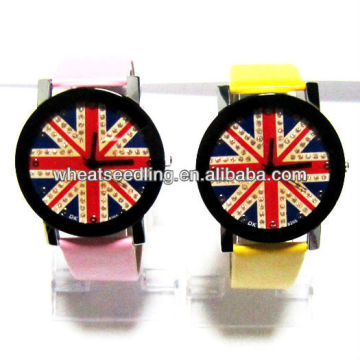 2013 moda Reino Unido flag design relógio de pulso para o amante JW-26